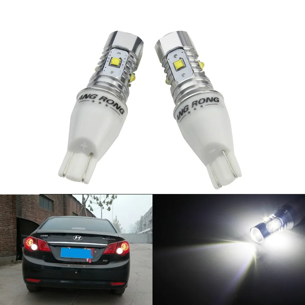 

ANGRONG 2x White T15 W16W 194 168 LED Bulbs Reverse Backup Tail Side Light Lamps 25W (CA322)