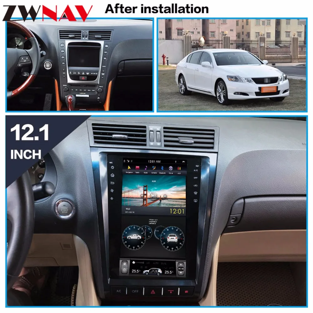 Tesla стиль Android 7,1 большой экран автомобильный DVD для lexus GS GS300 GS350 2004-2012 Авто Аудио Видео Радио Стерео gps навигация 1din