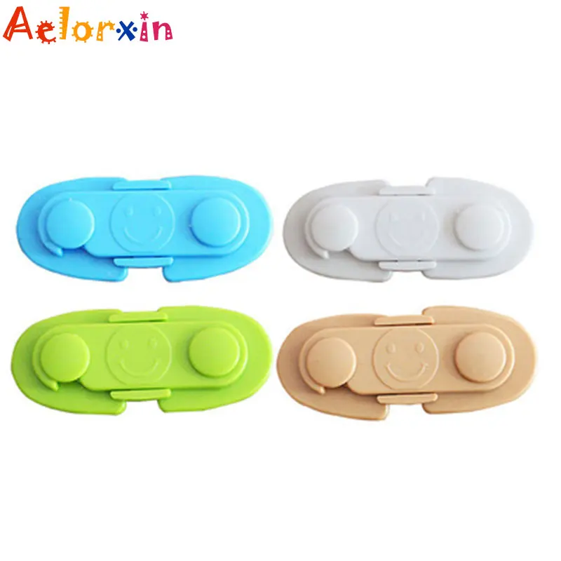 Cerradura de seguridad con cara sonriente para beb&eacute;, cerrojo para caj&oacute;n de puerta de armarios, cerrojo para gabinete de beb&eacute;, protecci&oacute;n para el cuidado de los ni&ntilde;os, 3 unids/lote-2