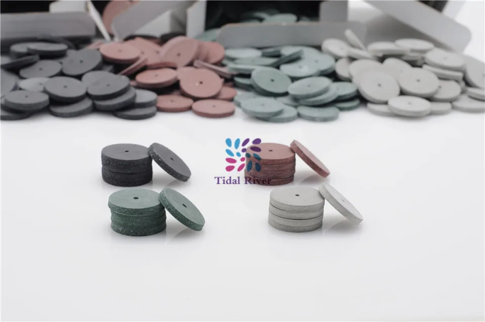 

Dental Lab 100pcs 4 colors Assorted Polishing Wheels Burs Silicone Polishers