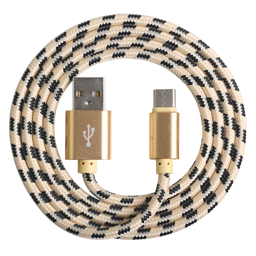 1 м 2 3 Плетеный Micro type C 8pin USB c кабель для зарядного устройства тканевый