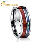 BONLAVIE 100% вольфрамовое стальное кольцо Заводские мужские кольца 8 мм полировка древесины натуральный корпус модные ювелирные изделия оптом