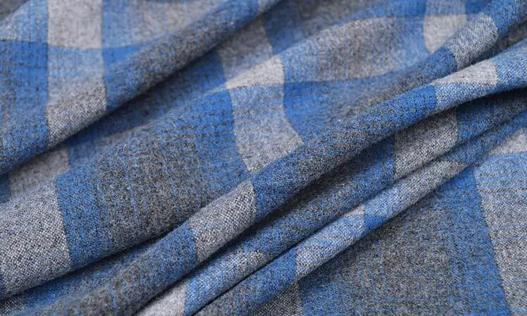wholesale Gray blue retro elegant Plaid wool fabric coat print satin floral Process tweed fabrics fleece tecido velvet C184 | Дом и сад