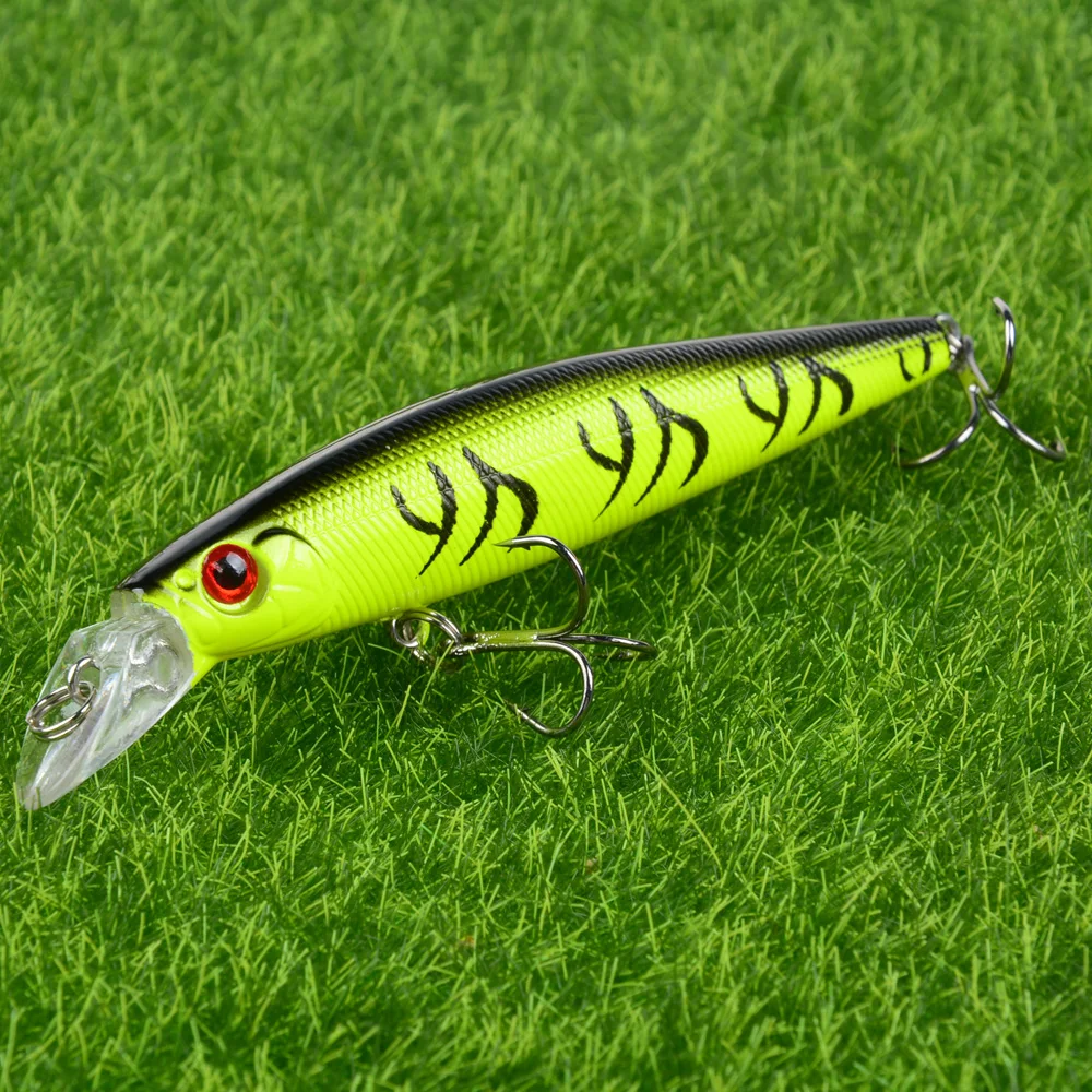 

1PCS Minnow Fishing Lure 10cm/9g Floating Artificial Hard Bait Bass Wobblers Lures Crankbait Pike Treble Hooks tackle