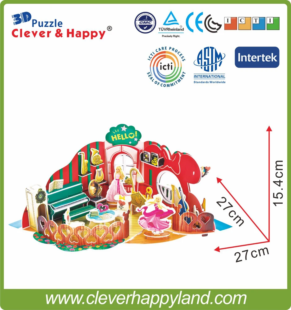 Clever &amp happy land 3d головоломка модель Классический музыкальный инструмент магазин