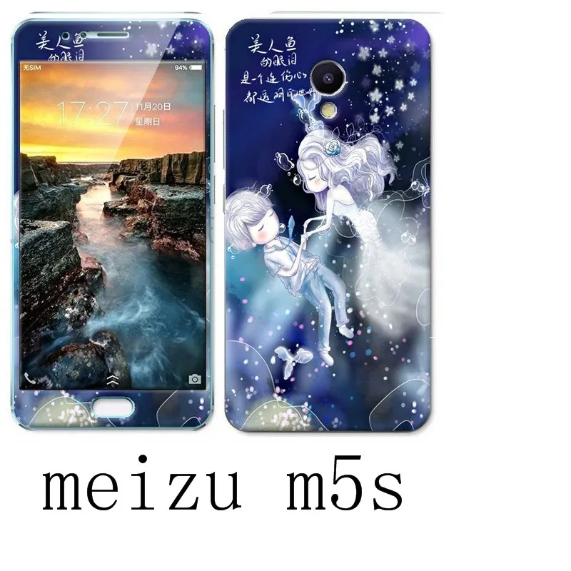 colors as photo Meizu m5s чехол 360 градусов защитный ТПУ чехол+ цветной Интегрированный чехол из закаленного стекла для meizu m5s meilan 5S(5,") бренд#3088 - Цвет: colors as photo