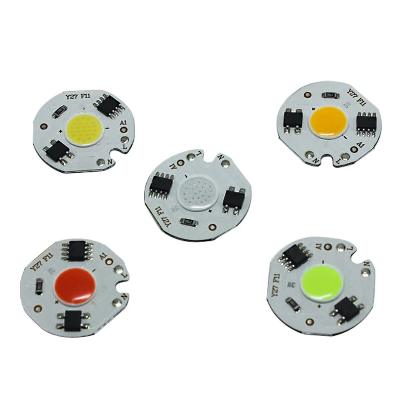 

3W 5W 7W 10W 12W AC220V LED Lamp Chip Red Blue Green Cold White led COB Smart IC Driver Fit For DIY LED Spotlight Floodlight