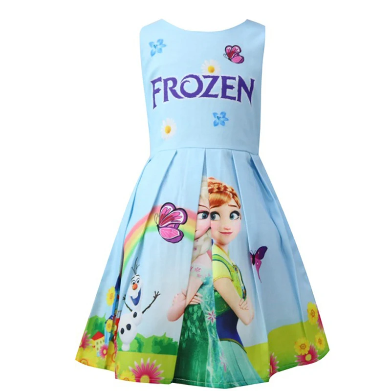 girls dress summer ice snow queen cartoon children show costume princess Comfortable children's clothes Girl party | Детская одежда