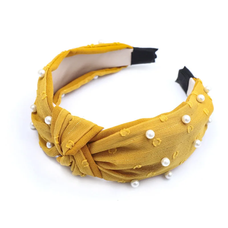 

Summer Vintage Bohemian Lace Knot Headband With Pearl Knotted Hairband Hair Accessories