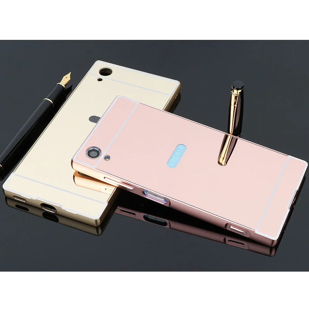 Для Sony Xperia XA1 plus 5 &quotчехол алюминиевый бампер Покрытие Зеркало задняя крышка для