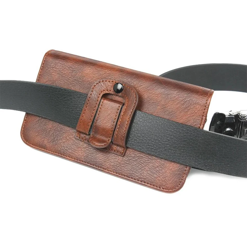 Магнитный Горизонтальный кожаный бумажник для альпинизма с петлей на липучке