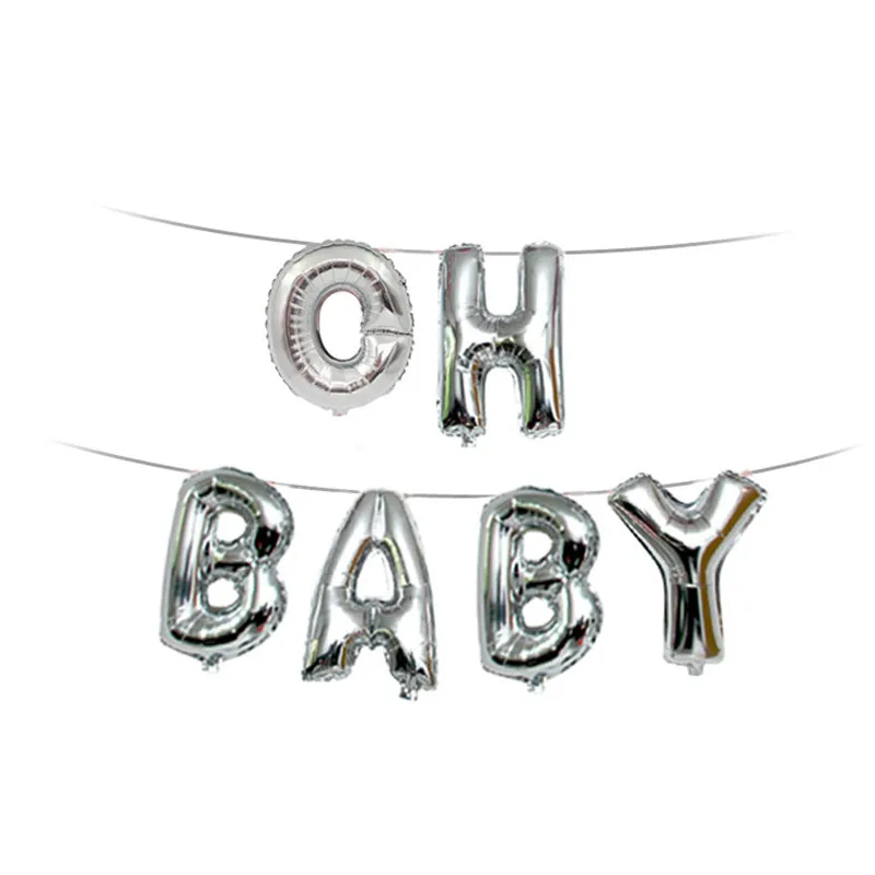 6 шт. OH BABY с буквенным принтом воздушный шар из фольги золотистый Серебристый