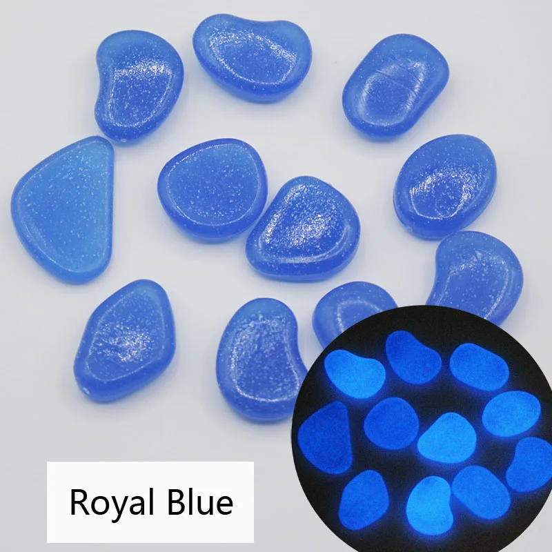 Royal Blue 50 шт. светится в темноте садовые камни светящиеся камни для дорожек Сад Путь Патио газон двор Декор светящиеся камни Жардин - Цвет: Royal Blue