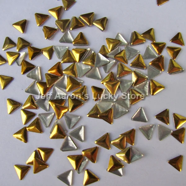 Треугольные diy акриловые 3d металлические украшения для ногтей Стразы заклепки