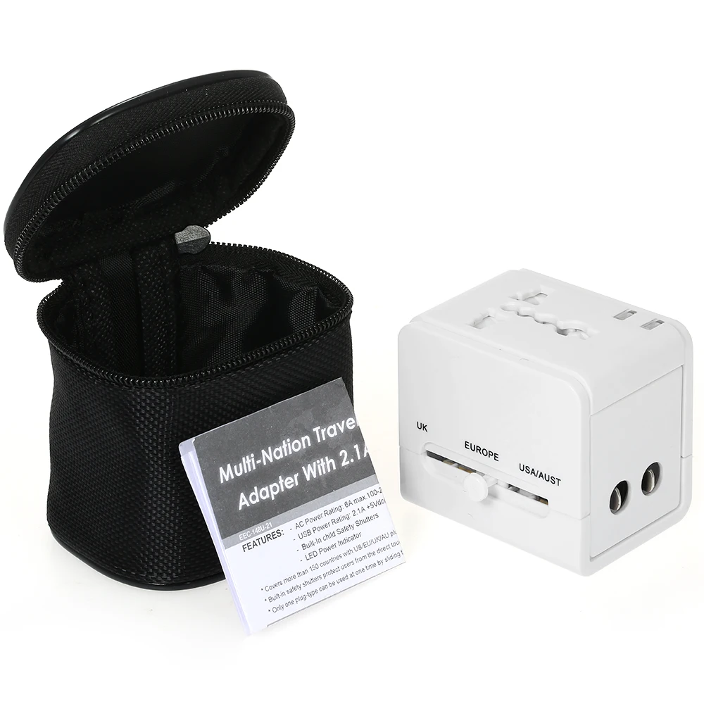 Универсальный дорожный адаптер питания по всему миру один разъем переходник с