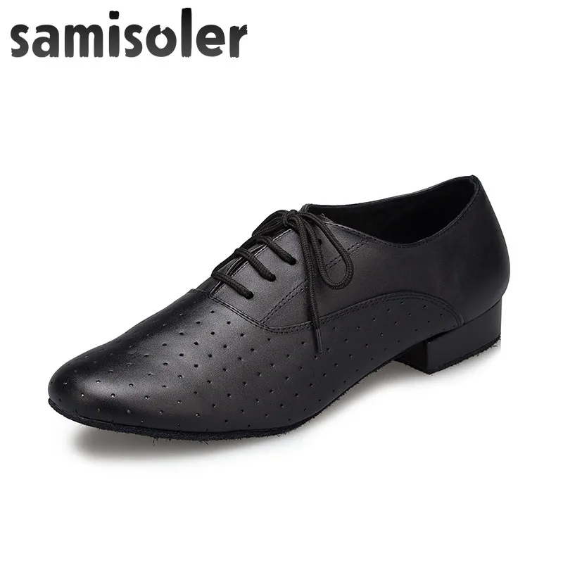 Мужская обувь для бальных танцев Samisoler черная танцевальная на каблуке сальсы