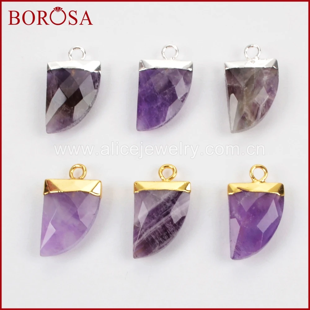Распродажа BOROSA 10 шт. серебряный цвет чистый 100% натуральный фиолетовый кристалл