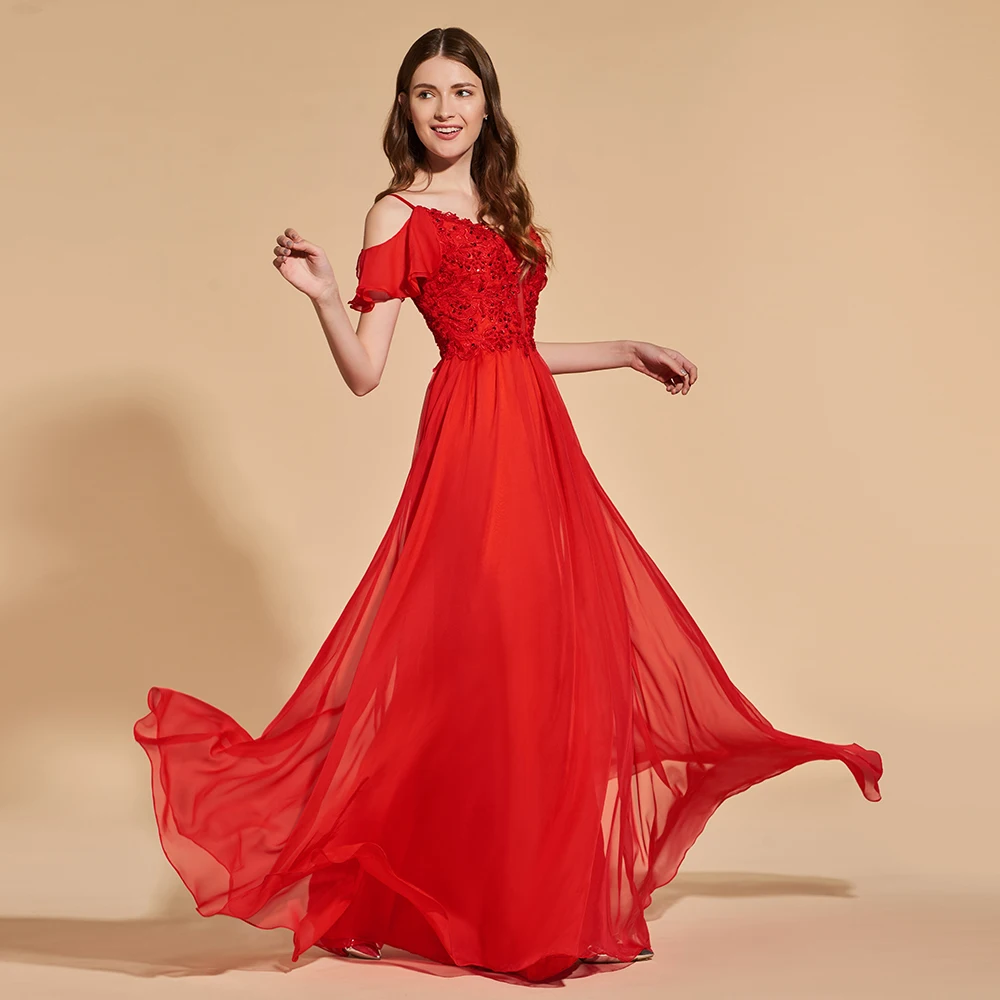 Платье красное длинное вечернее с v образным вырезом и аппликацией|gown prom|prom dress