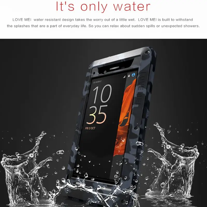 Любовь Мэй камуфляж металлической Алюминий Панцири футляр для Sony Xperia XZ/XZS Обложка