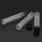 Пластиковые прозрачные цилиндрические контейнеры для хранения, 25 шт., контейнер для демонстрации бусин, жидкость для порошка, чехол, черная крышка, 10,6x2,4 см