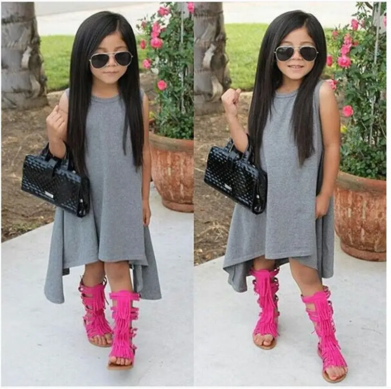 2016 New fashion Summer baby kids girls dress cotton sleeveless dresses children clothes vestidos infantis | Детская одежда и