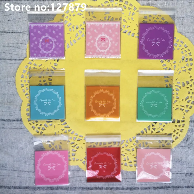 100 шт Мини кружевные пластиковые пакеты для упаковки печенья вечерние