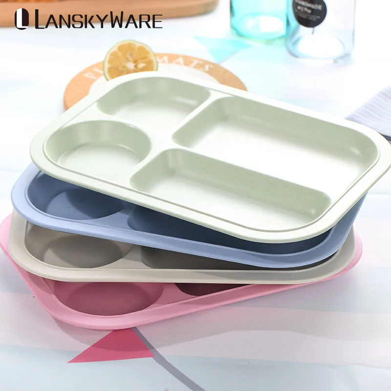 LANSKYWARE Bamboo обеденная тарелка для детей кухня Экологичное блюдо закусок еда фрукты