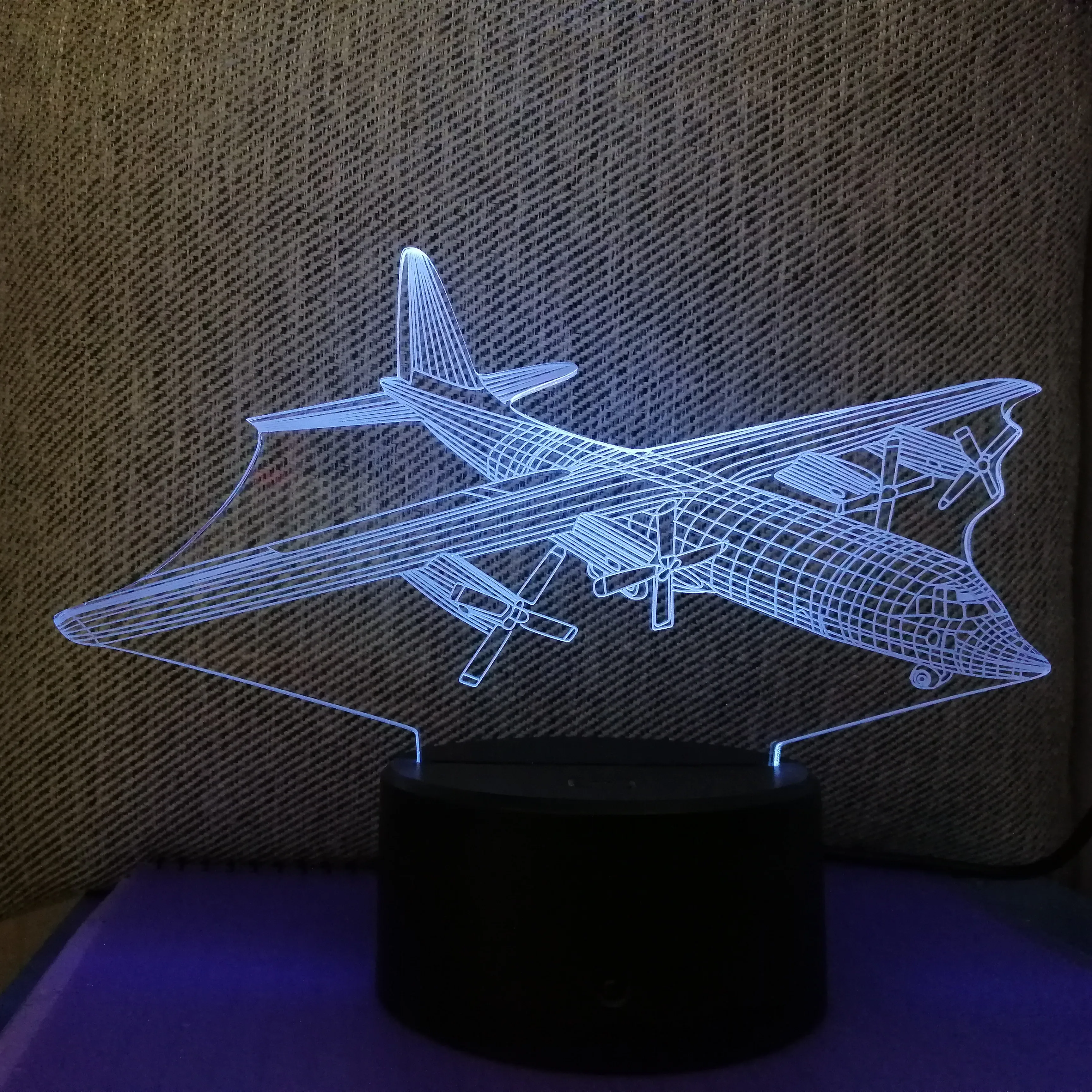 Новый Воздушный самолет 3D Ночник LED дистанционный сенсорный боец настольная