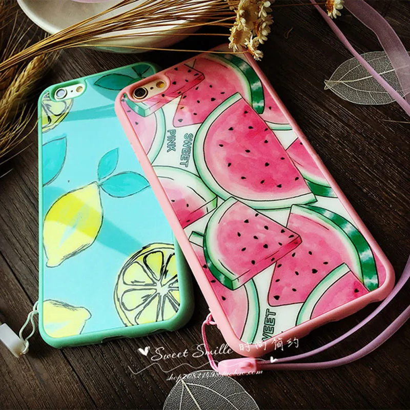 Summer NOVELTY Fruit Lemon Watermelon Silicon TPU Soft Back Cover Case For iPhone 5s 5se 6 6S 6plus 6s 7 8plus Mobile Phone |