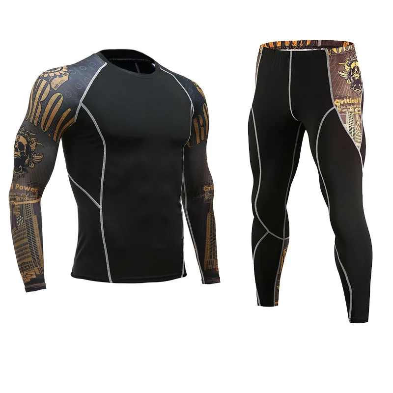 

Long Johns men thermal underwear tight elastic fitness shaper long sleeve undershirt compression leggings