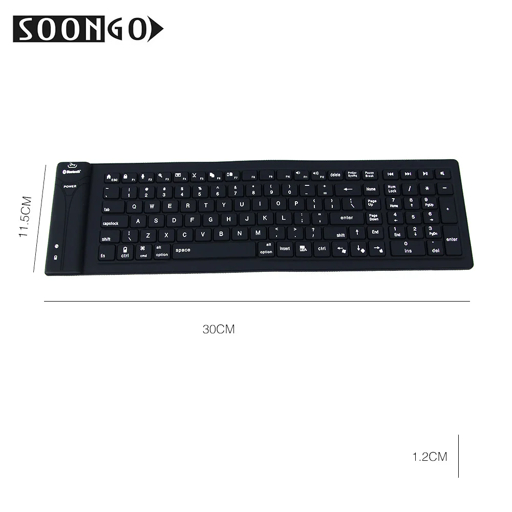 Беспроводная Bluetooth Силиконовая клавиатура мини Гибкая тонкая клавиатура Teclado мягкая клавиатура портативный ПК MAC Ipad Ноутбук складная клавиатура