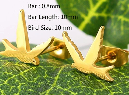 2 Изделия Золотые 0,8 мм Стальные Серьги с Птицей для Трагуса Украшения для Прокола Тела Мужчины Мальчики.