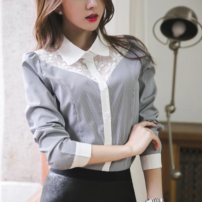 2016 Модная элегантная осенне зимняя повседневная Офисная Женская кружевная