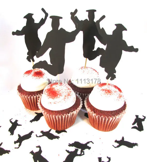 

Graduation Cupcake Toppers Jumping For Joy Graduate Party Cupcake Topper