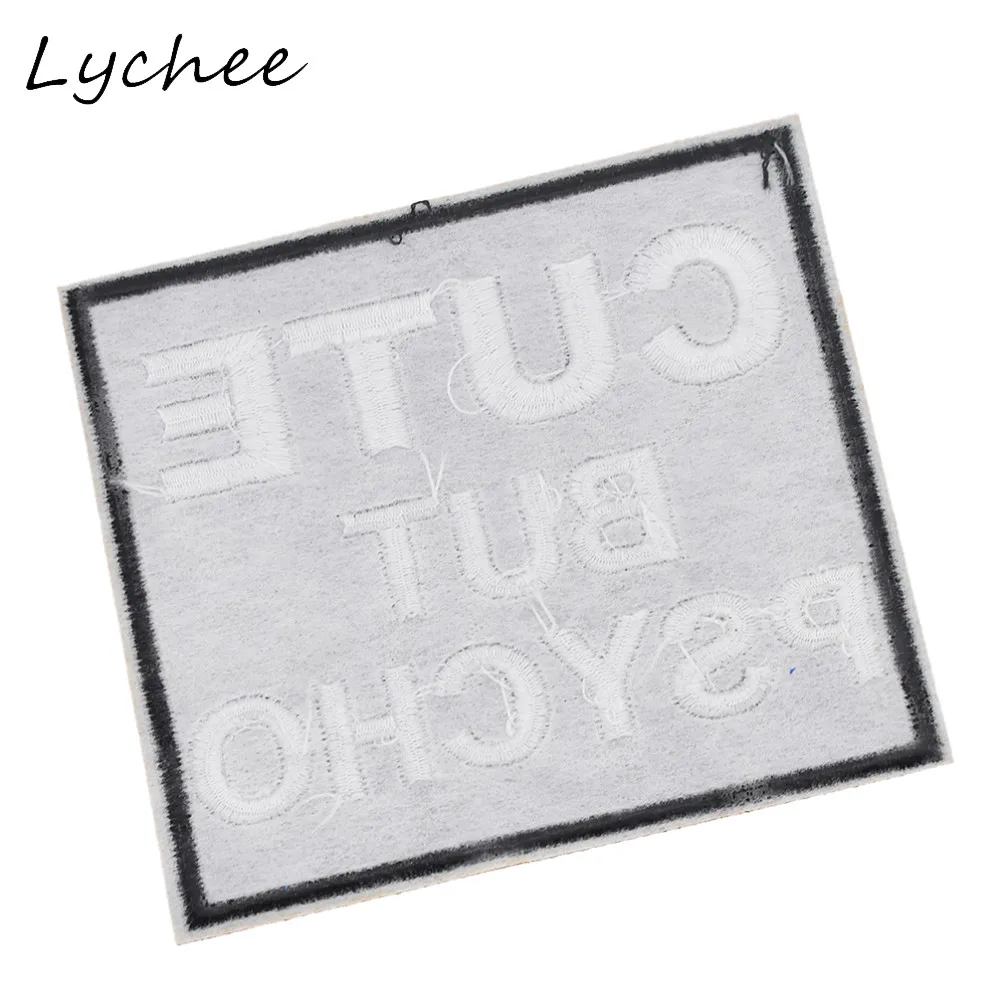 Lychee Черный квадрат английские буквы милый вышитый утюжок для шитья на одежду