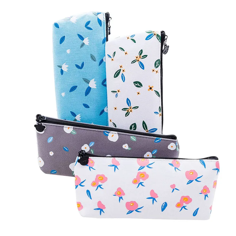 Чехол для монет модный простой цветочный косметический макияж милые холщовые