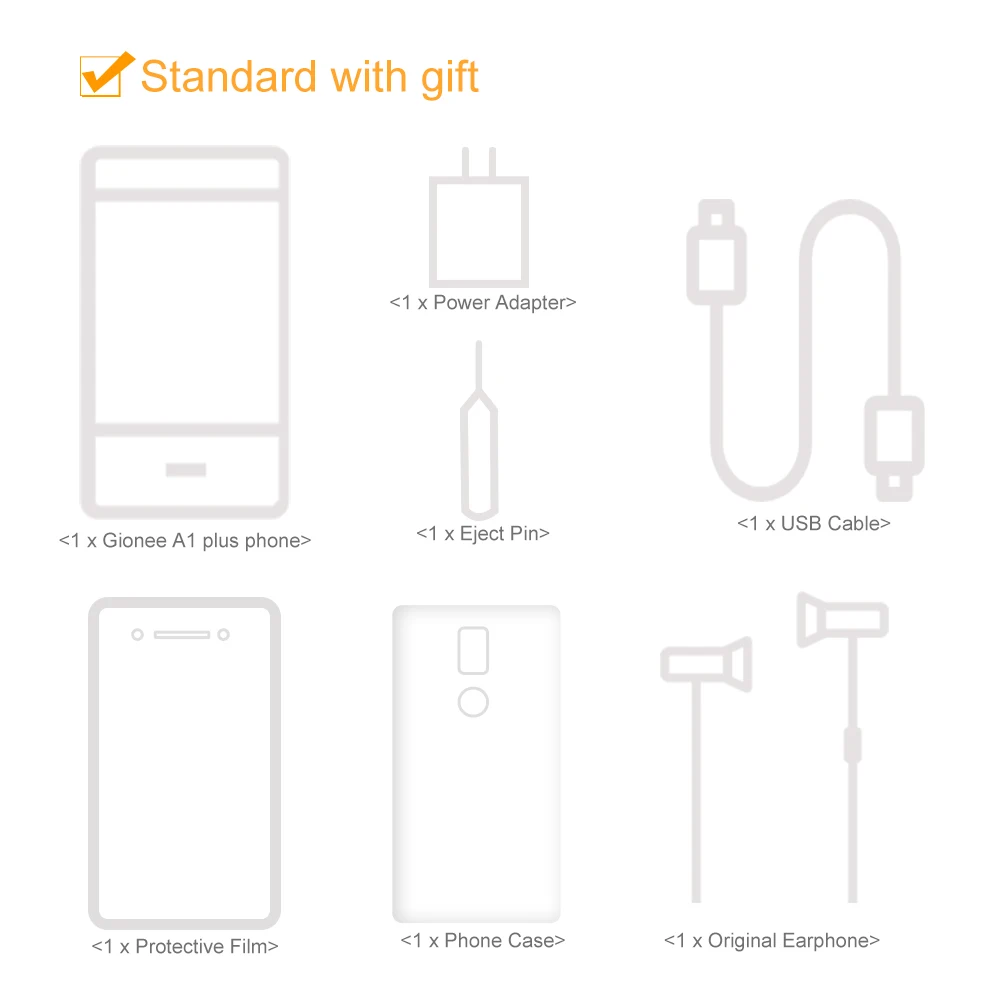 Global Version Gionee A1 Plus 4GB RAM+64GB ROM 6.0&quot Screen 4550mAh MT6757CD Octa Core OTG 20MP Front Camera Dual SIM Smartphone |