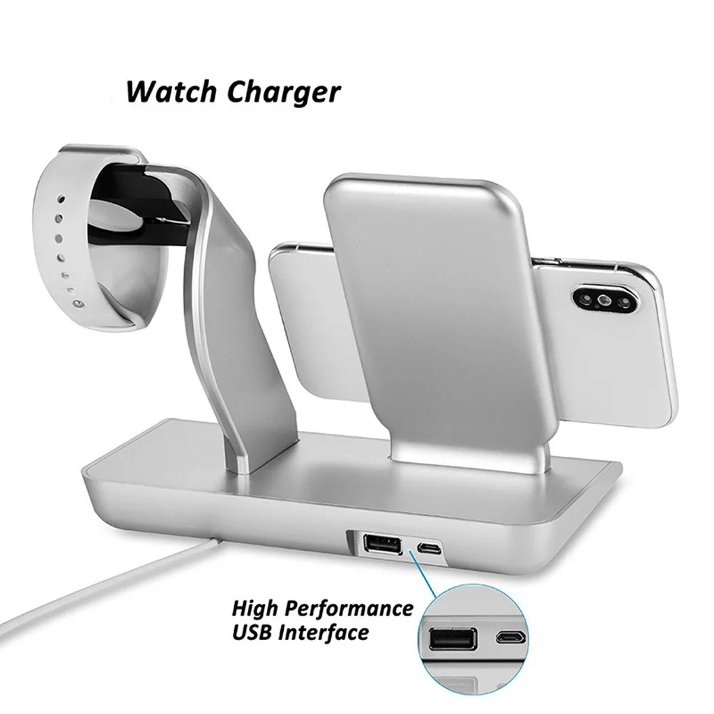 2in1 10 Вт Беспроводной Зарядное устройство подставка для iPhone Apple Watch, док-станция для зарядки Зарядное устройство для наручных часов Apple Watch Series 4/3/2/1 iPhone X 8 XS