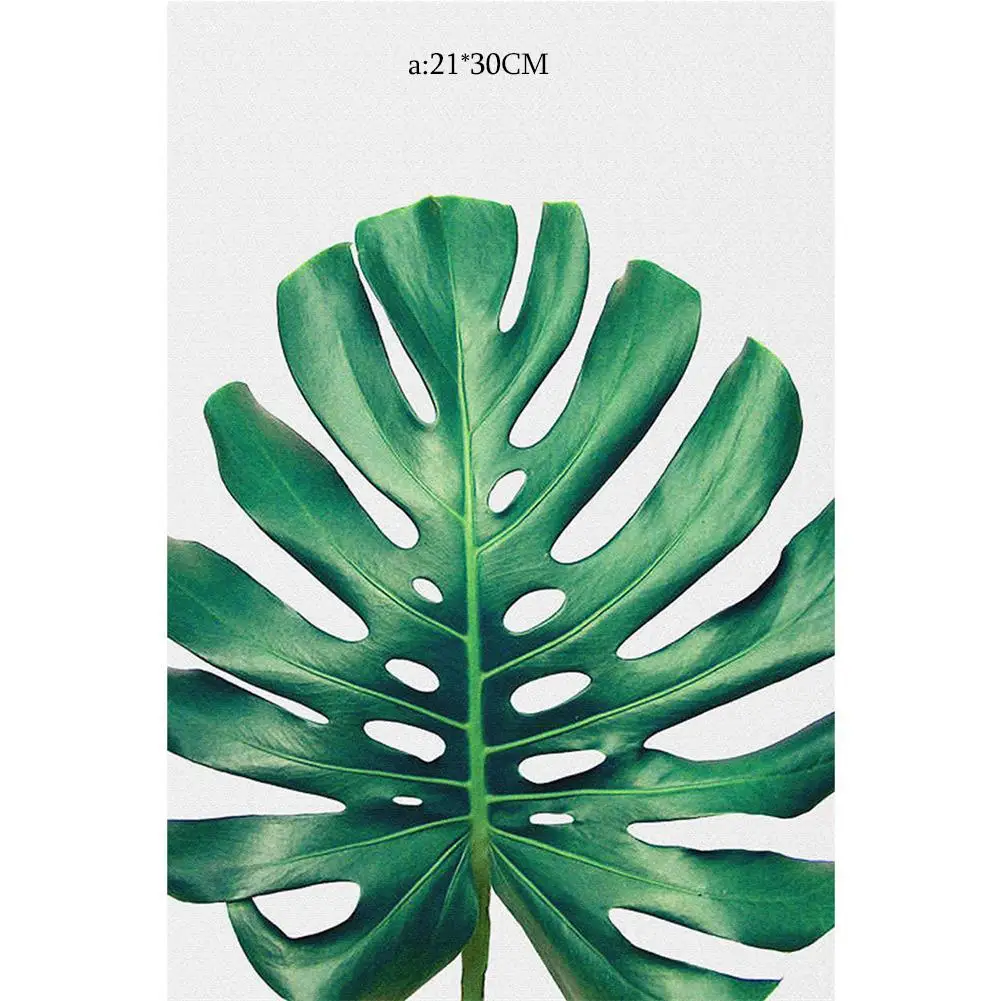 Картина на холсте Monstera с зелеными листьями растений в скандинавском стиле микро