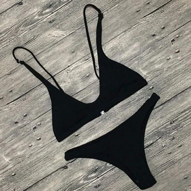 Бразильский Стиль пикантные Трусики бикини 2018 для Для женщин Сплошной Цвет