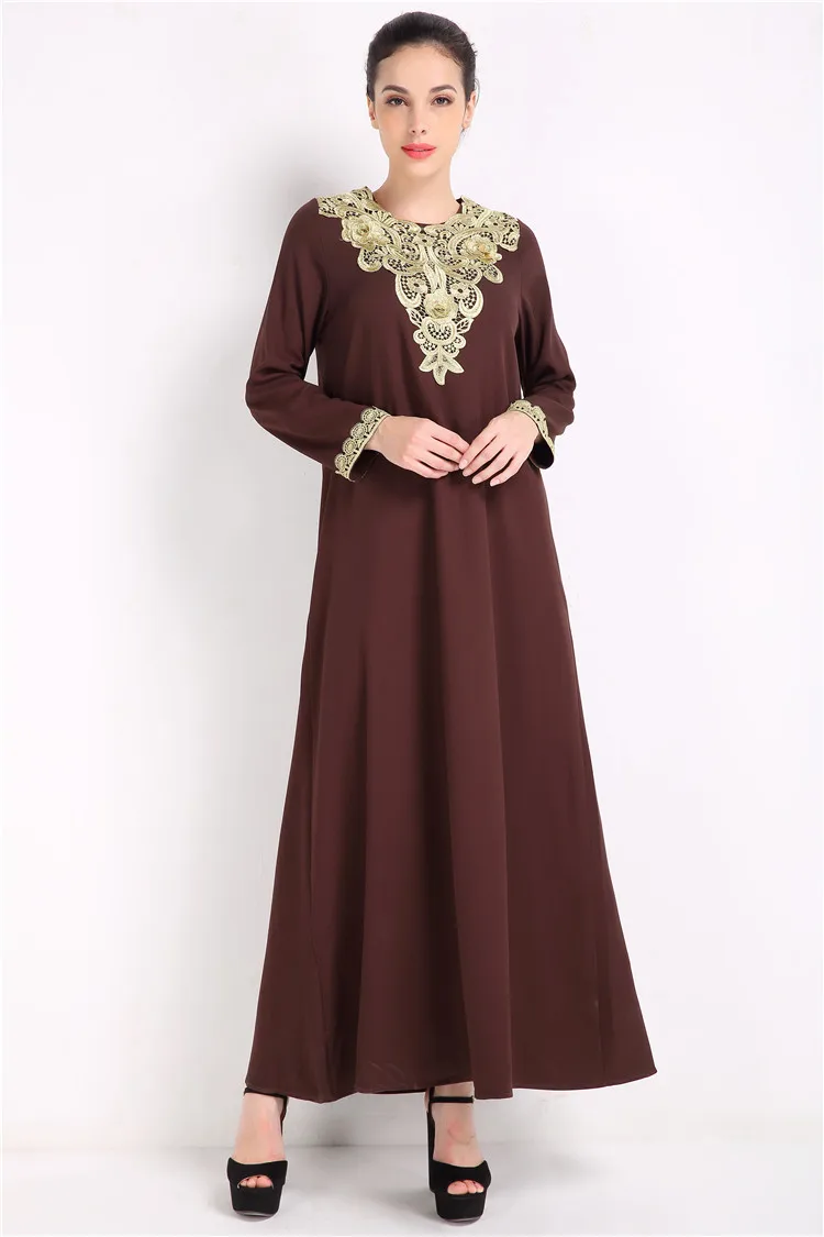 

Мусульманское женское платье с длинным рукавом Дубай Макси abaya jalabiya исламское женское платье одежда Кафтан Марокканская Мода Вышивка