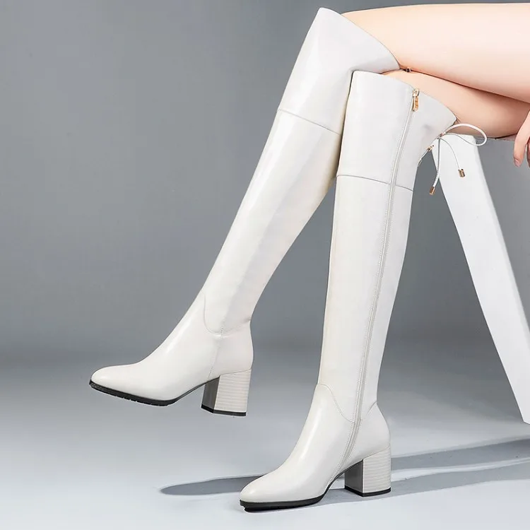 Женские сапоги осень-зима 2019 женские модные рыцарские на высоком каблуке Сапоги