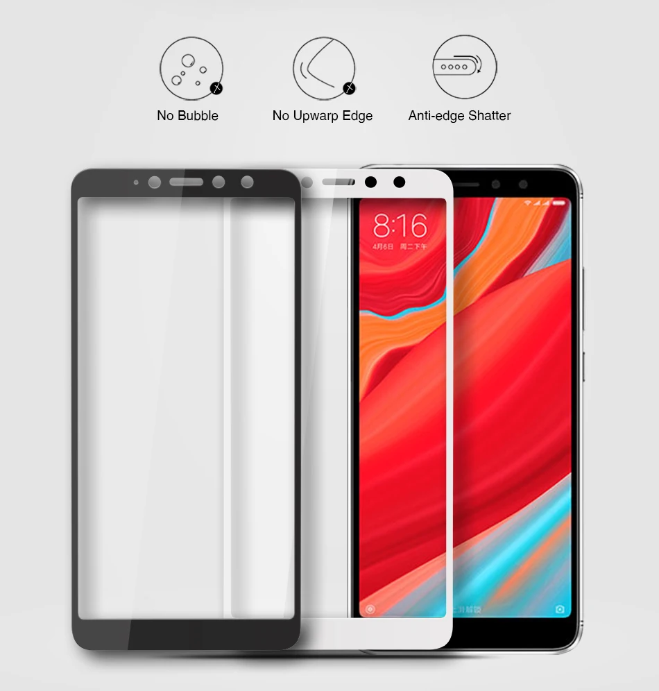 Redmi S2 закаленное стекло для Xiaomi S2/Y2 защита экрана оригинальные чехлы полное