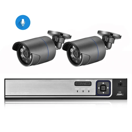 8CH NVR and 2 Camera AZISHN H.265 8CH 4MP POE камера безопасности система NVR комплект аудио запись ip-камера ИК Открытый IP66 CCTV видео наблюдение NVR комплект - Цвет: 8CH NVR and 2 Camera