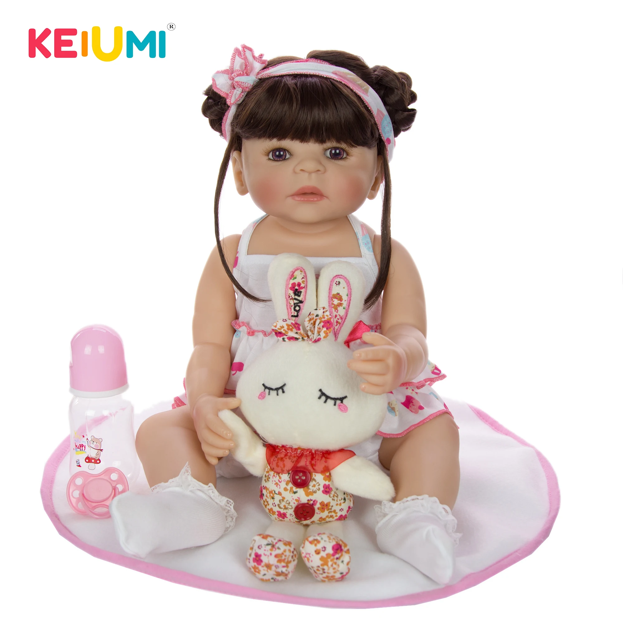 KEIUMI 2019 Новый Reborn 55 см Menina полный Силиконовый Виниловый фон для детской