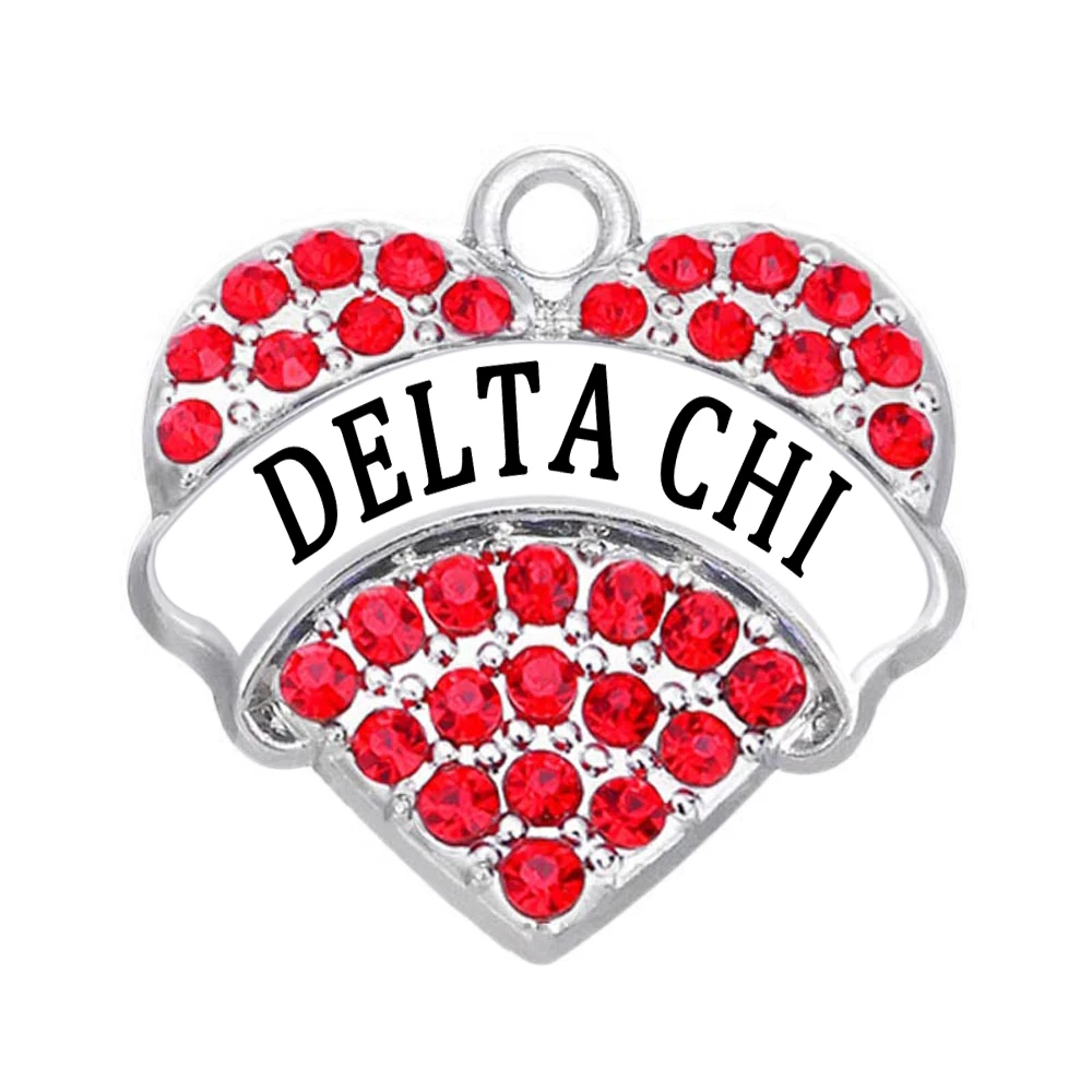 Посеребренные Подвески Стразы Delta Chi из цинкового сплава подвески в виде букв