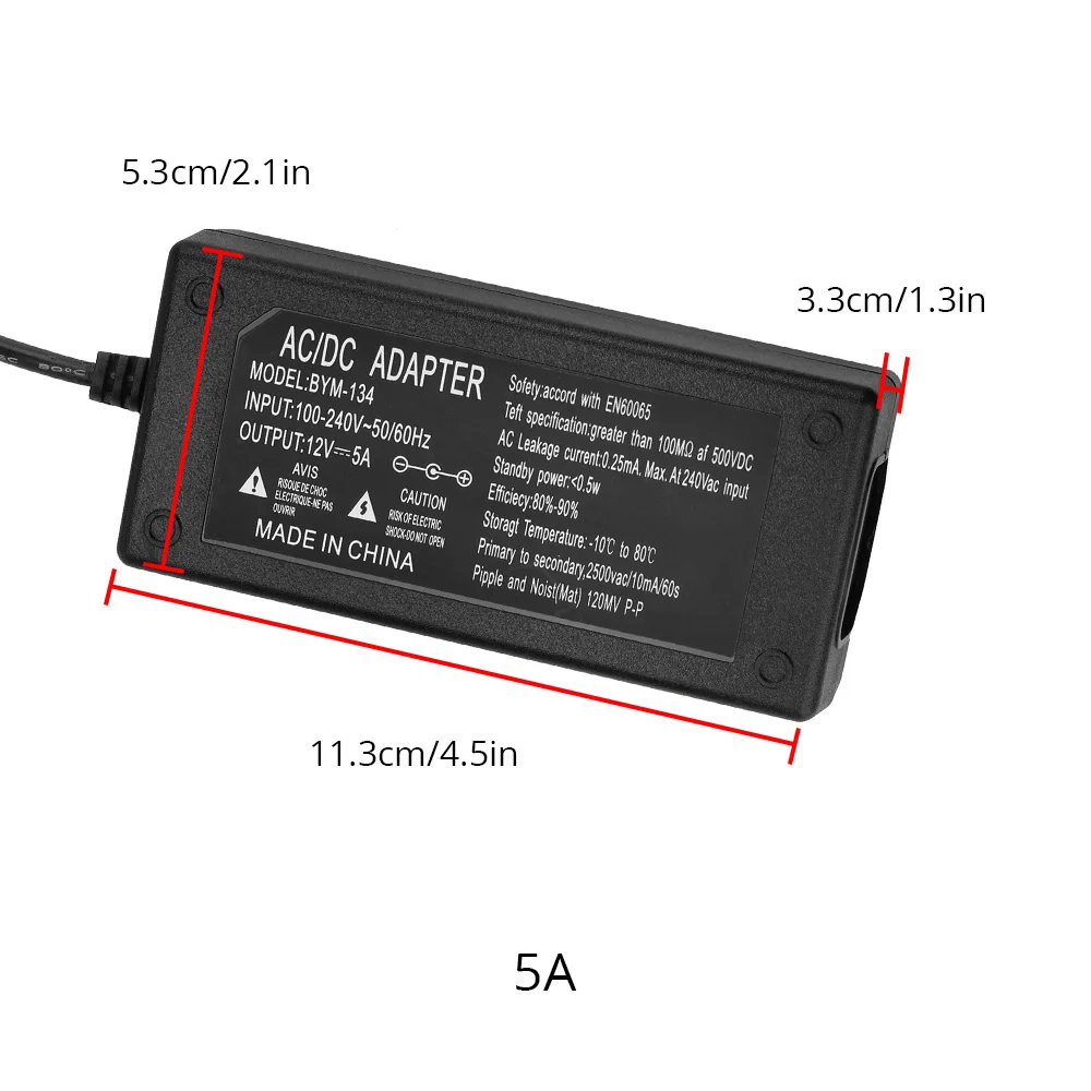 DC 12V 5A AC адаптер питания для светодиодной ленты 5050 3528 5630 3014 источник с US/UK/EU/AU