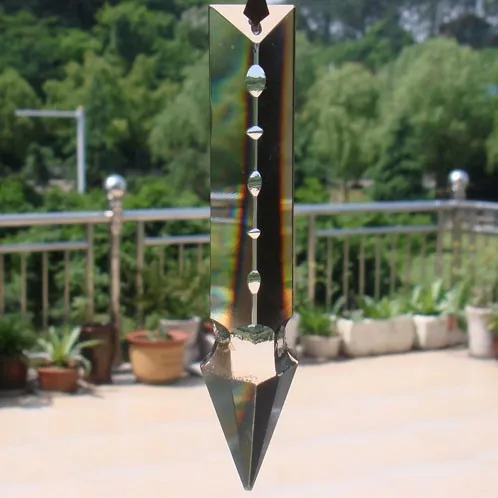 

100pcs 100mm glass lighting pendant Rockets Head shape crystal prism pendant