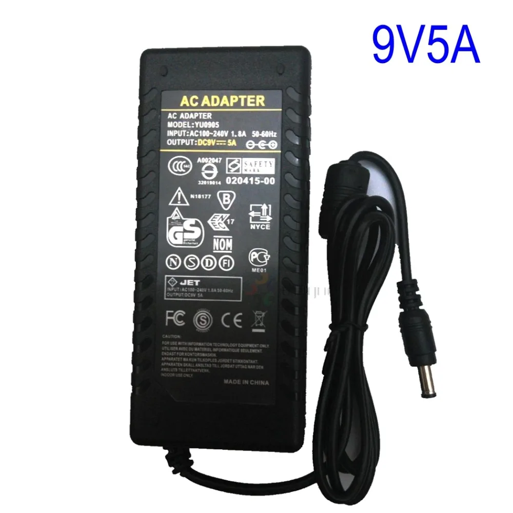 9 в 5 А 45 Вт AC DC адаптер зарядное устройство 5*2 1 или мм переключатель питания