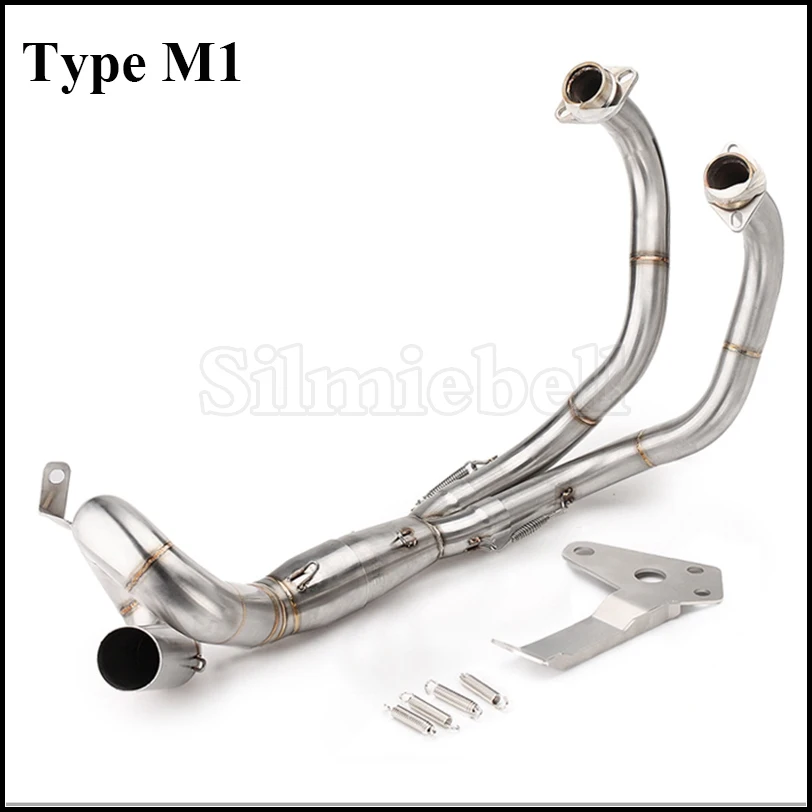 Type M1 Мотоцикл выхлопной модифицированный скутер Slip-On Akrapovic выхлопная Передняя средняя труба полная система для Yamaha MT07 MT 07 FZ07 FZ 07 XSR700 - Цвет: Type M1